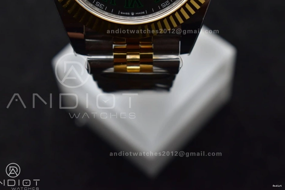 on Dial ARF SS YG SH3235 YG Edition (Gain Jubilee Gray DateJust 41 126333 Best SS 904L Weight) Roman Bracelet Steel Green 1:1 0114